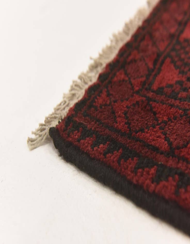 Detail image of  3' 3 x 4' 10  Hand Knotted Afghan Akhche Wool Rug