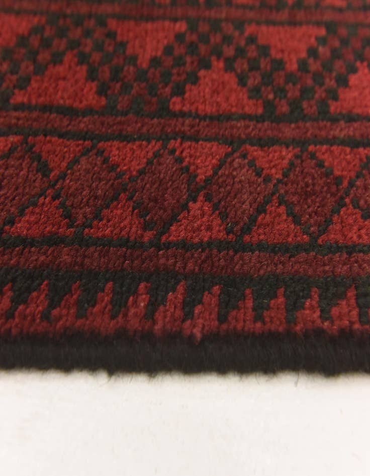 Detail image of  3' 3 x 4' 10  Hand Knotted Afghan Akhche Wool Rug