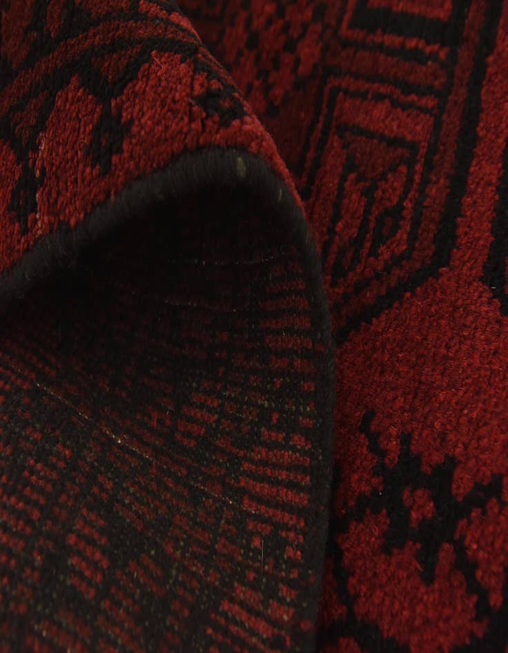 Detail image of  3' 3 x 4' 9  Hand Knotted Afghan Akhche Wool Rug