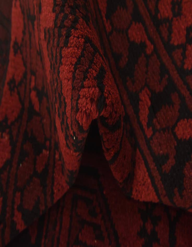 Detail image of  3' 3 x 4' 9  Hand Knotted Afghan Akhche Wool Rug