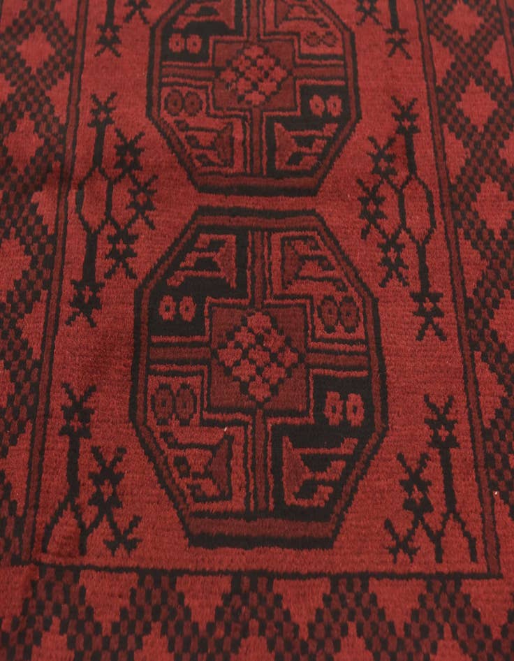 Detail image of  3' 3 x 4' 9  Hand Knotted Afghan Akhche Wool Rug