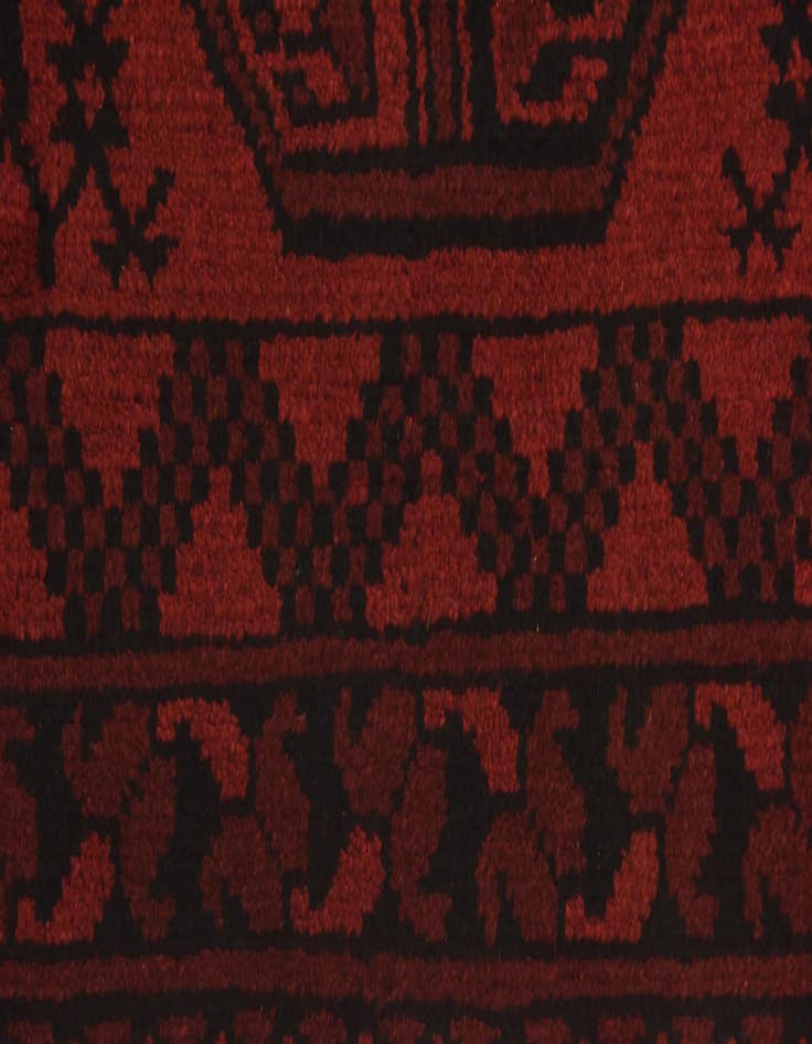 Detail image of  3' 3 x 4' 9  Hand Knotted Afghan Akhche Wool Rug