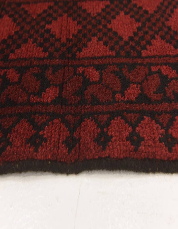 Detail image of  3' 3 x 4' 9  Hand Knotted Afghan Akhche Wool Rug