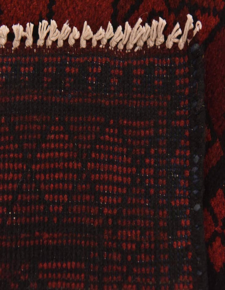 Detail image of  3' 3 x 4' 9  Hand Knotted Afghan Akhche Wool Rug