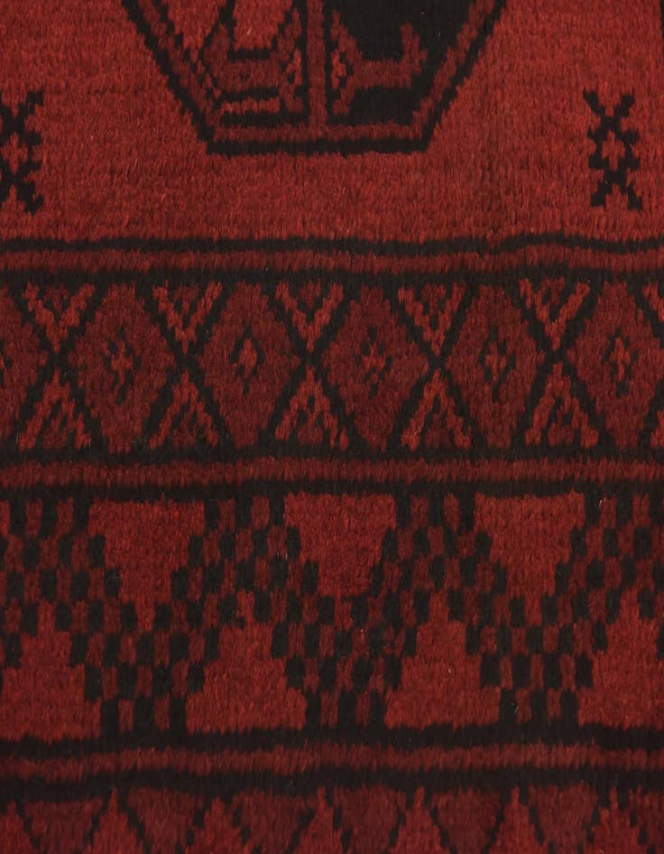 Detail image of  3' 3 x 4' 9  Hand Knotted Afghan Akhche Wool Rug