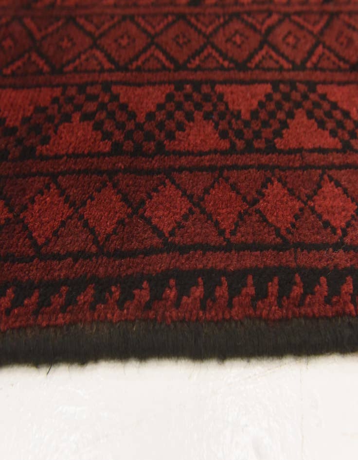 Detail image of  3' 3 x 4' 9  Hand Knotted Afghan Akhche Wool Rug