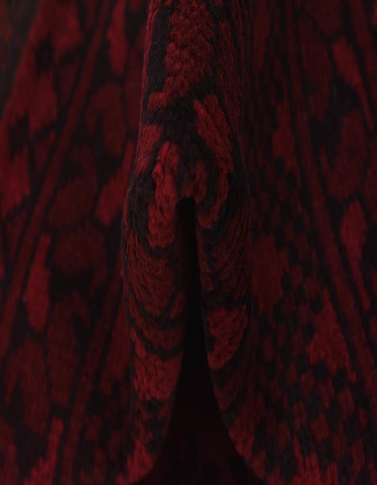 Detail image of  3' 3 x 4' 11  Hand Knotted Afghan Akhche Wool Rug