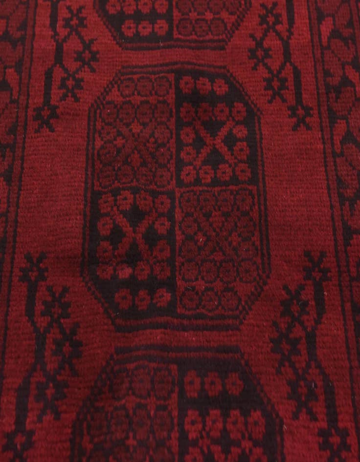 Detail image of  3' 3 x 4' 11  Hand Knotted Afghan Akhche Wool Rug
