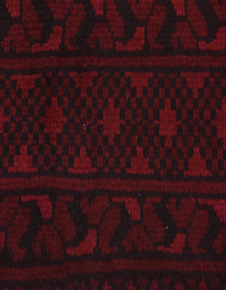 Detail image of  3' 3 x 4' 11  Hand Knotted Afghan Akhche Wool Rug