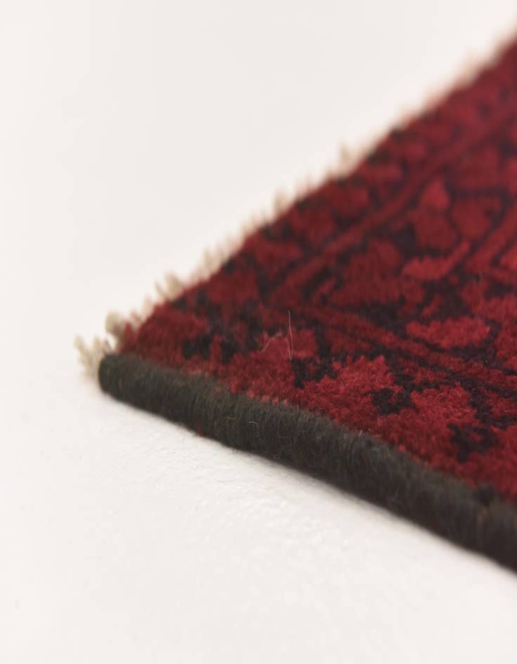 Detail image of  3' 3 x 4' 11  Hand Knotted Afghan Akhche Wool Rug