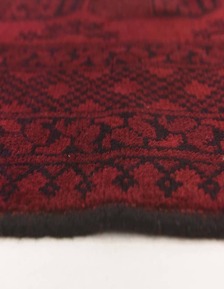 Detail image of  3' 3 x 4' 11  Hand Knotted Afghan Akhche Wool Rug