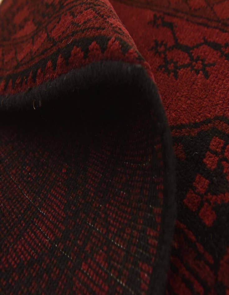 Detail image of  3' 3 x 4' 9  Hand Knotted Afghan Akhche Wool Rug