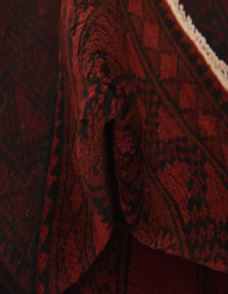 Detail image of  3' 3 x 4' 9  Hand Knotted Afghan Akhche Wool Rug