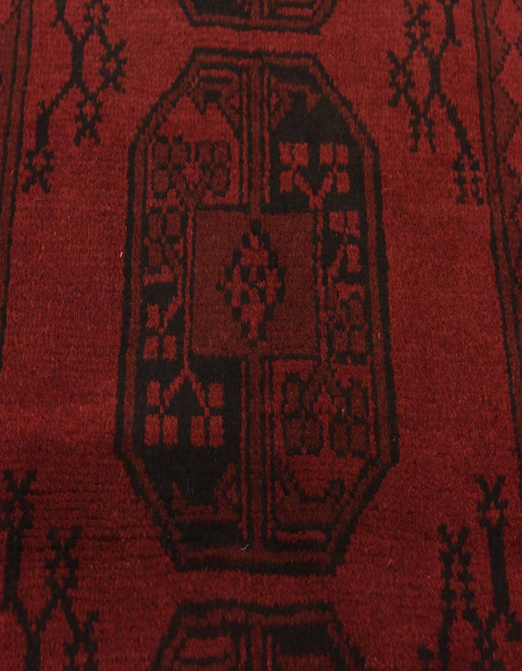Detail image of  3' 3 x 4' 9  Hand Knotted Afghan Akhche Wool Rug