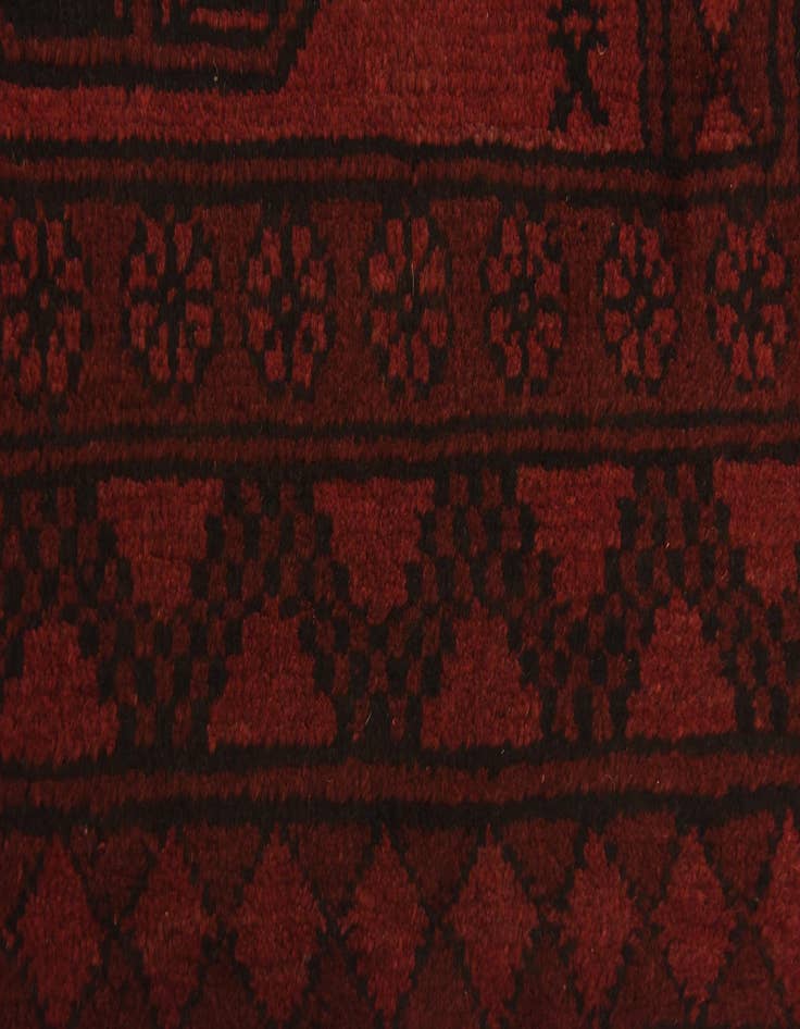 Detail image of  3' 3 x 4' 9  Hand Knotted Afghan Akhche Wool Rug