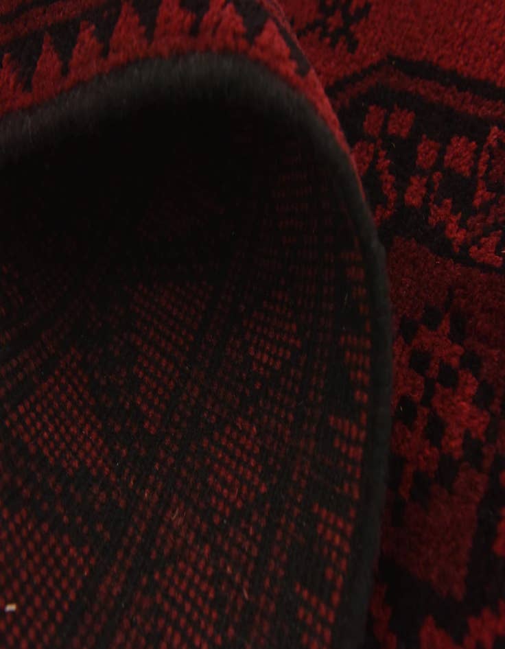 Detail image of  3' 4 x 4' 10  Hand Knotted Afghan Akhche Wool Rug