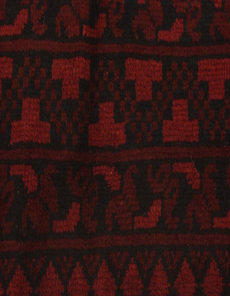 Detail image of  3' 5 x 4' 9  Hand Knotted Afghan Akhche Wool Rug