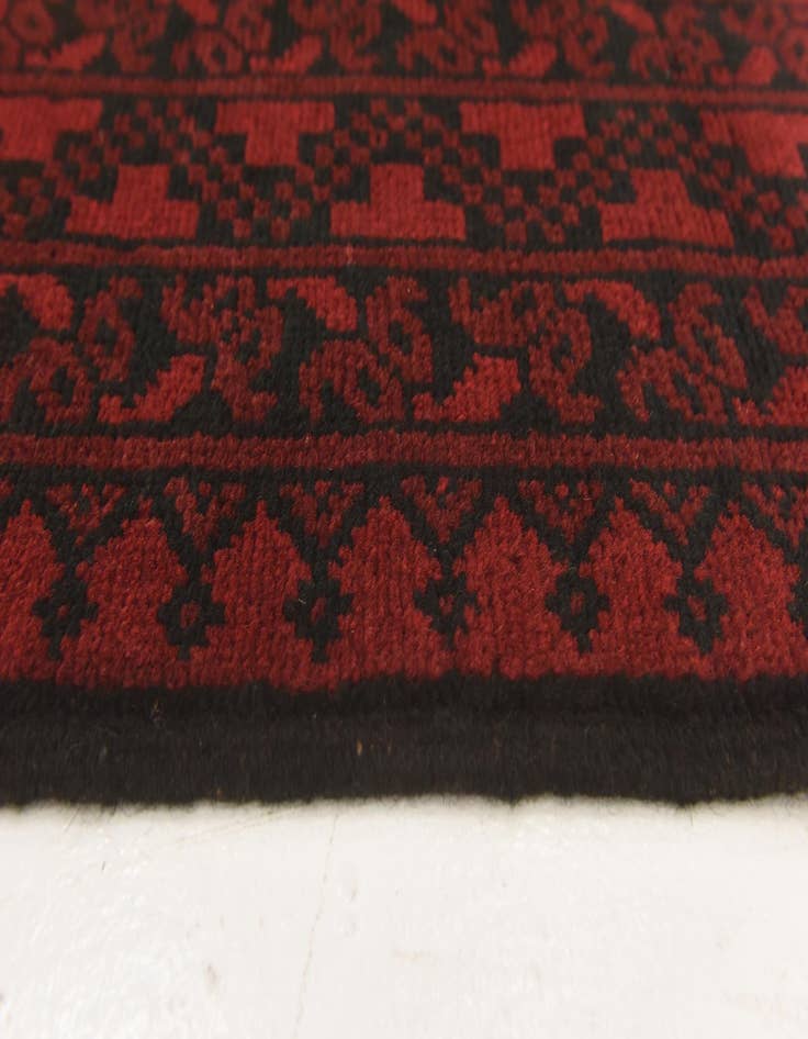 Detail image of  3' 5 x 4' 9  Hand Knotted Afghan Akhche Wool Rug