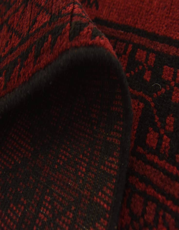 Detail image of  3' 3 x 4' 9  Hand Knotted Afghan Akhche Wool Rug