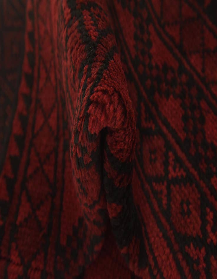 Detail image of  3' 3 x 4' 9  Hand Knotted Afghan Akhche Wool Rug