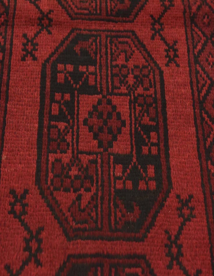 Detail image of  3' 3 x 4' 9  Hand Knotted Afghan Akhche Wool Rug