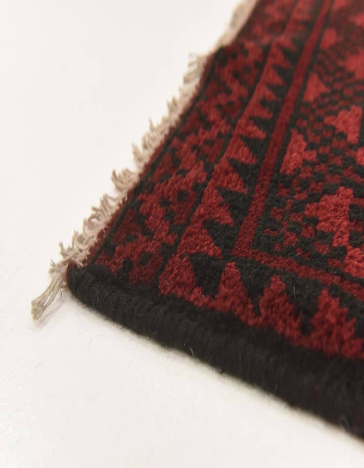 Detail image of  3' 3 x 4' 8  Hand Knotted Afghan Akhche Wool Rug