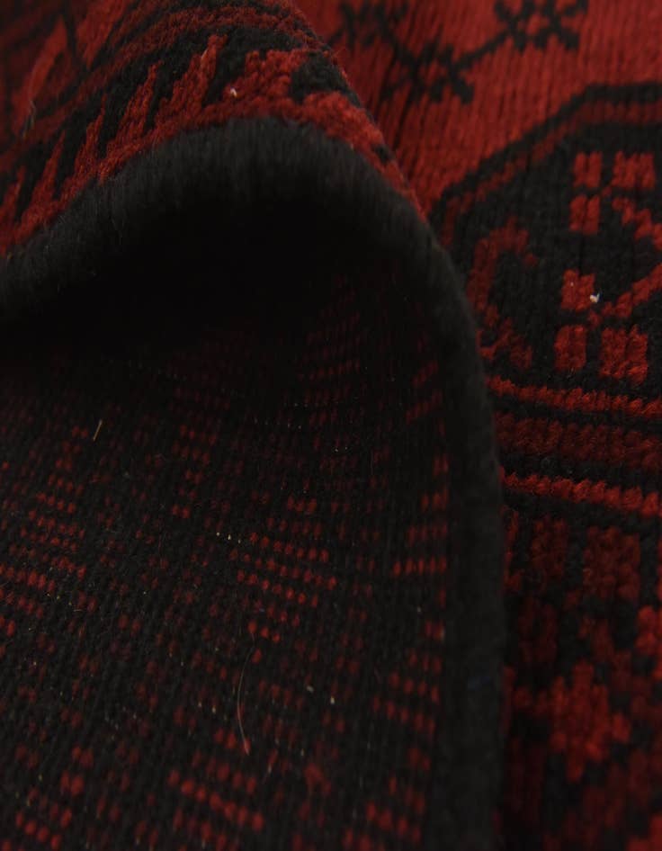 Detail image of  3' 3 x 4' 10  Hand Knotted Afghan Akhche Wool Rug