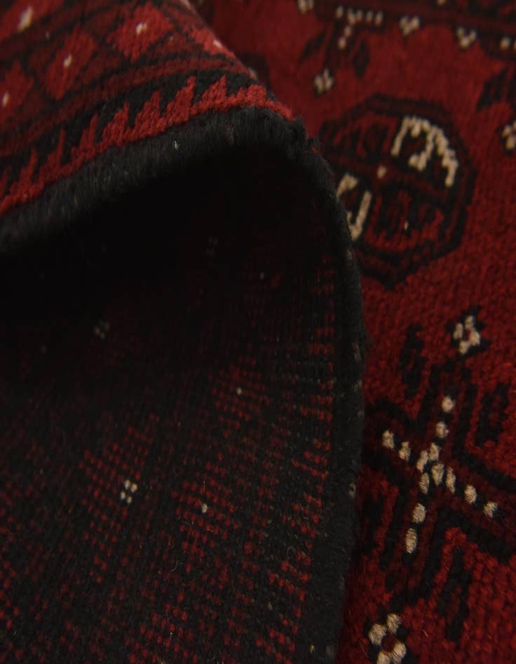 Detail image of  3' 2 x 4' 9  Hand Knotted Afghan Akhche Wool Rug