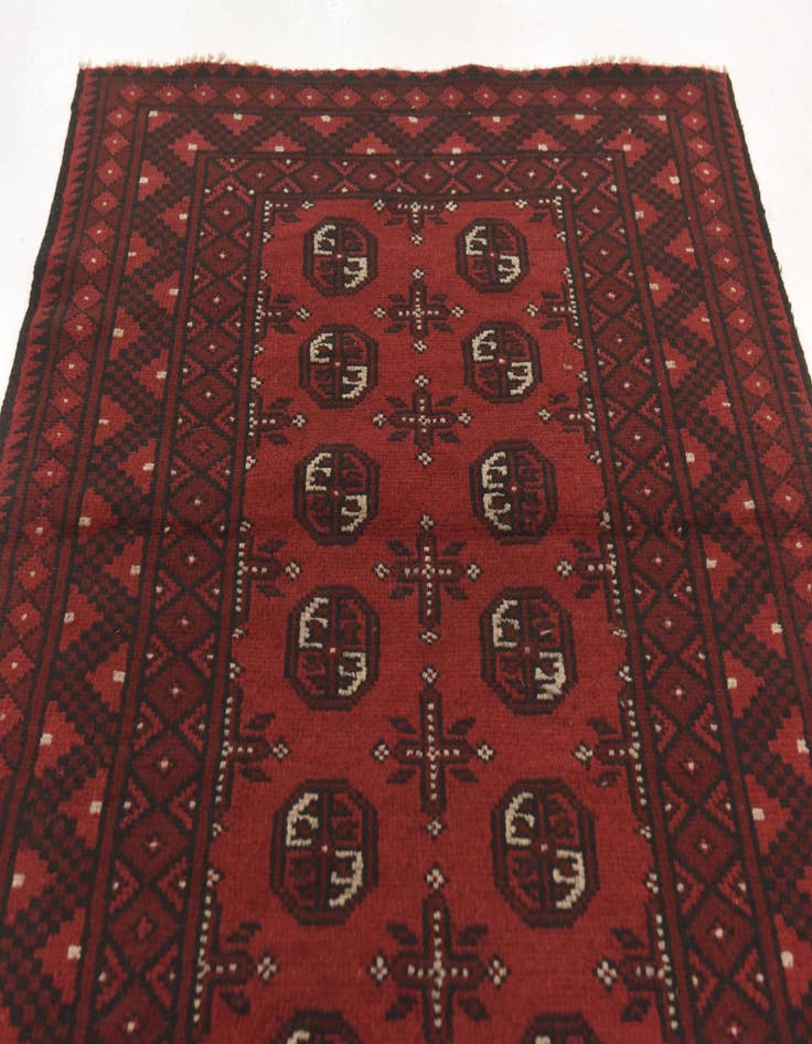 Detail image of  3' 2 x 4' 9  Hand Knotted Afghan Akhche Wool Rug