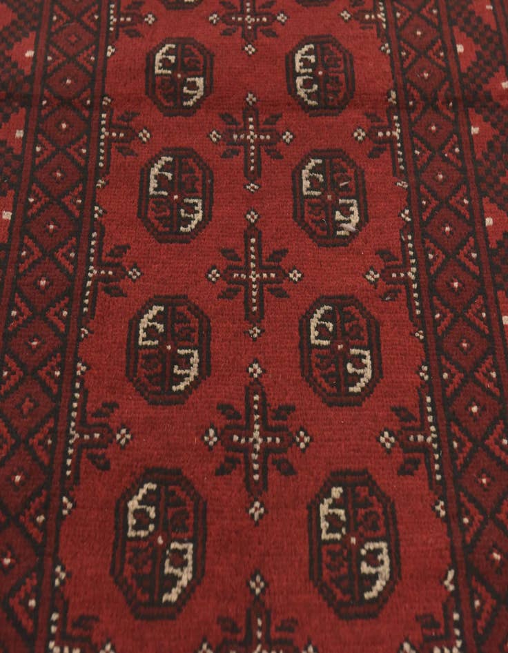 Detail image of  3' 2 x 4' 9  Hand Knotted Afghan Akhche Wool Rug