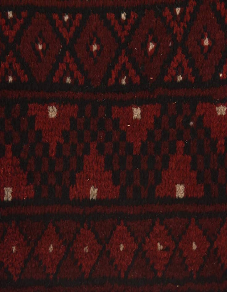 Detail image of  3' 2 x 4' 9  Hand Knotted Afghan Akhche Wool Rug