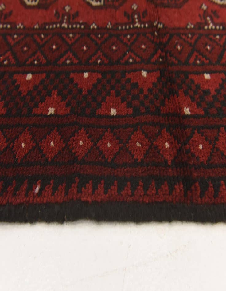 Detail image of  3' 2 x 4' 9  Hand Knotted Afghan Akhche Wool Rug