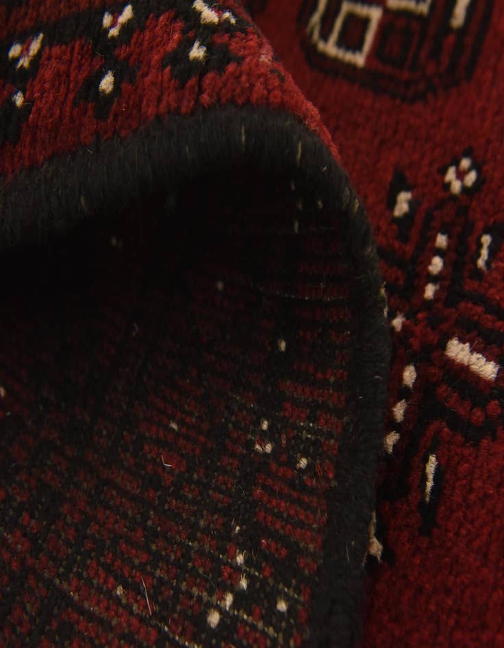 Detail image of  3' 3 x 4' 9  Hand Knotted Afghan Akhche Wool Rug