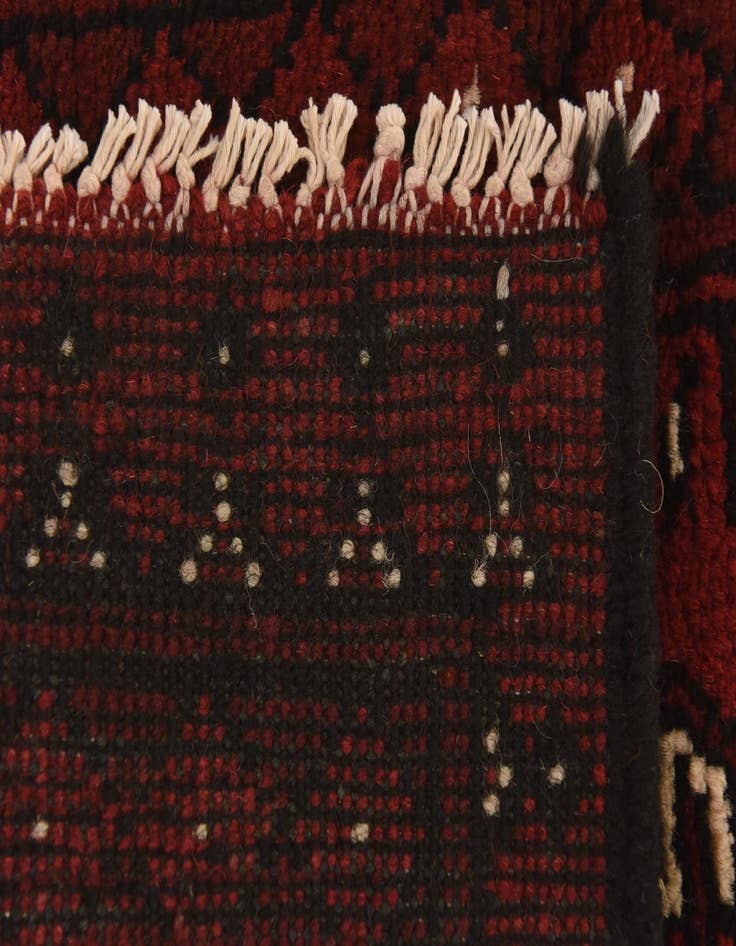 Detail image of  3' 3 x 4' 9  Hand Knotted Afghan Akhche Wool Rug