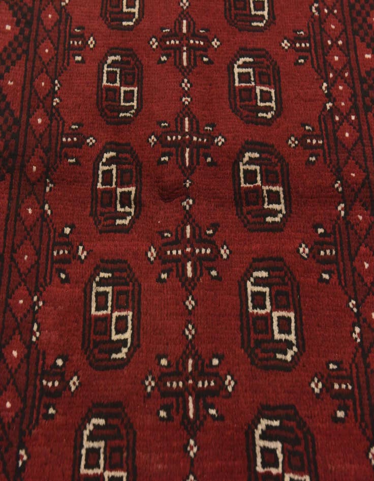 Detail image of  3' 3 x 4' 9  Hand Knotted Afghan Akhche Wool Rug