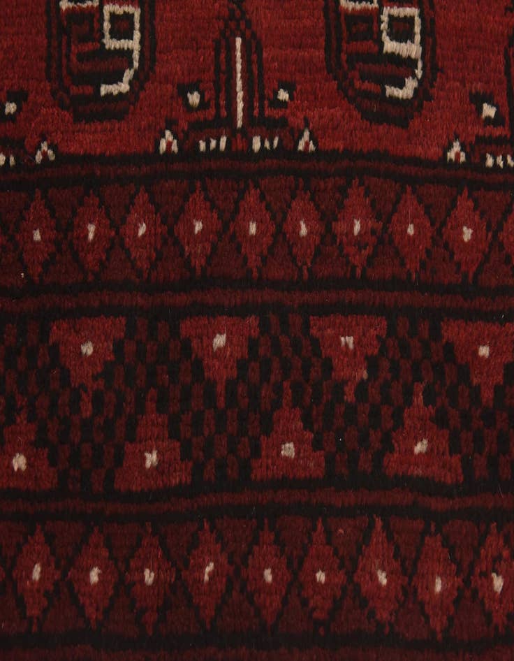 Detail image of  3' 3 x 4' 9  Hand Knotted Afghan Akhche Wool Rug