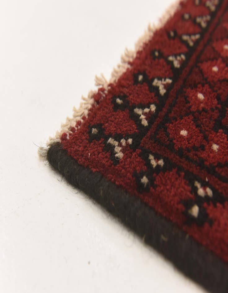 Detail image of  3' 3 x 4' 9  Hand Knotted Afghan Akhche Wool Rug