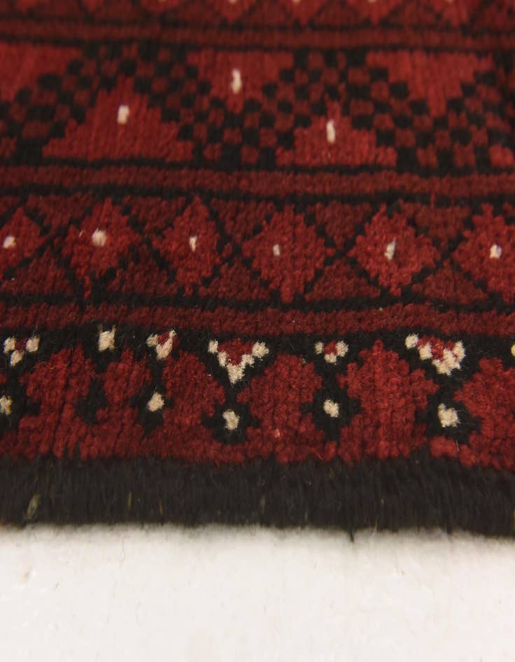 Detail image of  3' 3 x 4' 9  Hand Knotted Afghan Akhche Wool Rug