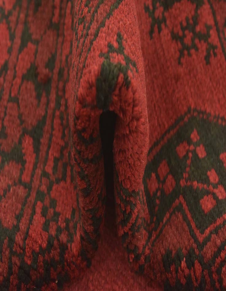 Detail image of  3' 3 x 6' 4  Hand Knotted Afghan Akhche Wool Rug