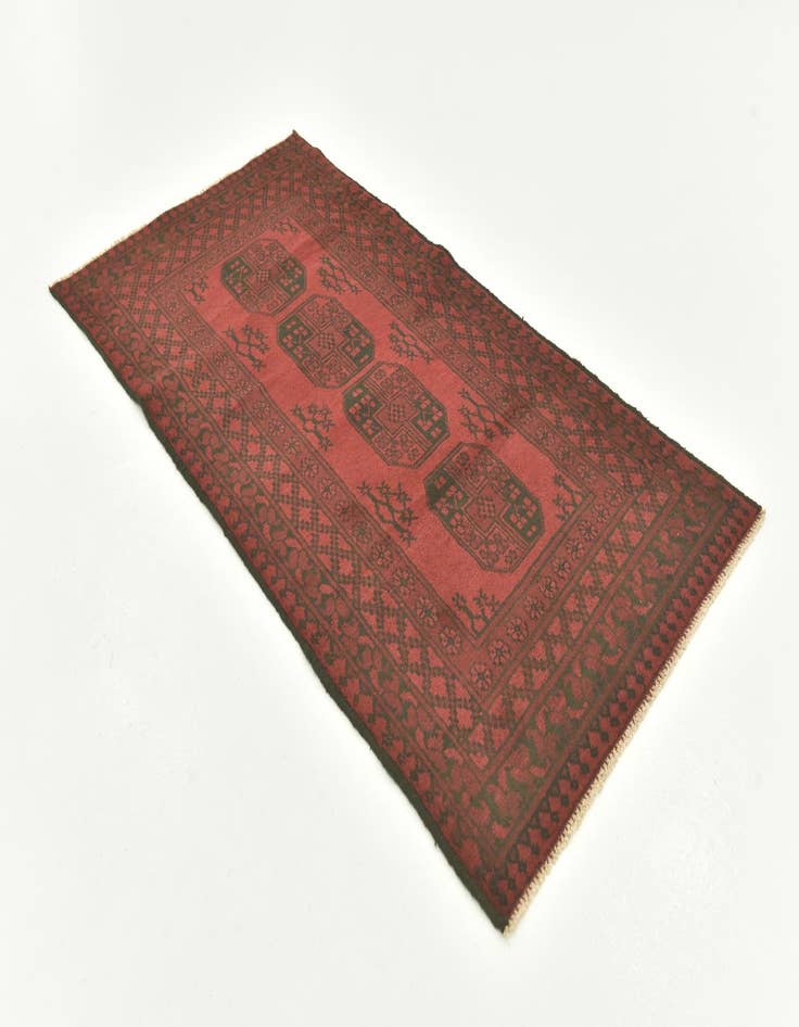 Detail image of  3' 3 x 6' 4  Hand Knotted Afghan Akhche Wool Rug