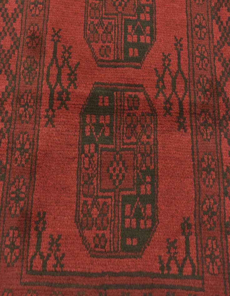 Detail image of  3' 3 x 6' 4  Hand Knotted Afghan Akhche Wool Rug