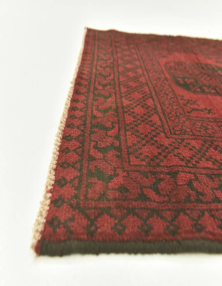 Detail image of  3' 3 x 6' 4  Hand Knotted Afghan Akhche Wool Rug