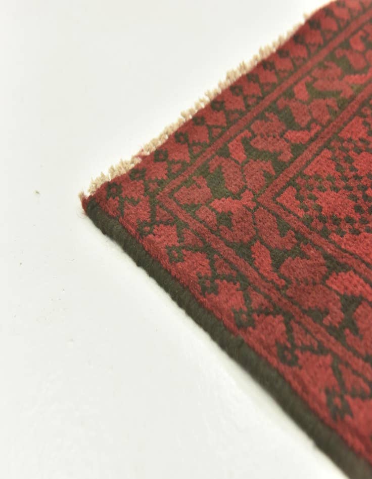 Detail image of  3' 3 x 6' 4  Hand Knotted Afghan Akhche Wool Rug