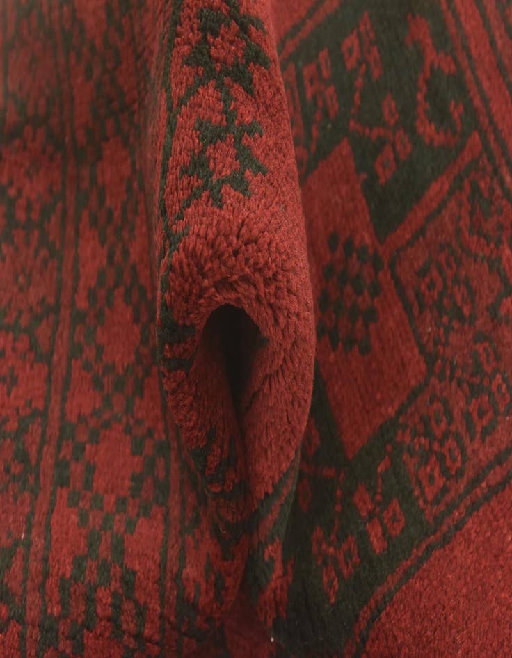 Detail image of  3' 5 x 6' 3  Hand Knotted Afghan Akhche Wool Rug