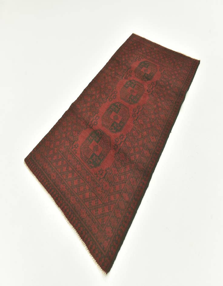 Detail image of  3' 5 x 6' 3  Hand Knotted Afghan Akhche Wool Rug