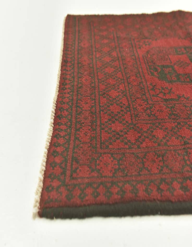 Detail image of  3' 5 x 6' 3  Hand Knotted Afghan Akhche Wool Rug