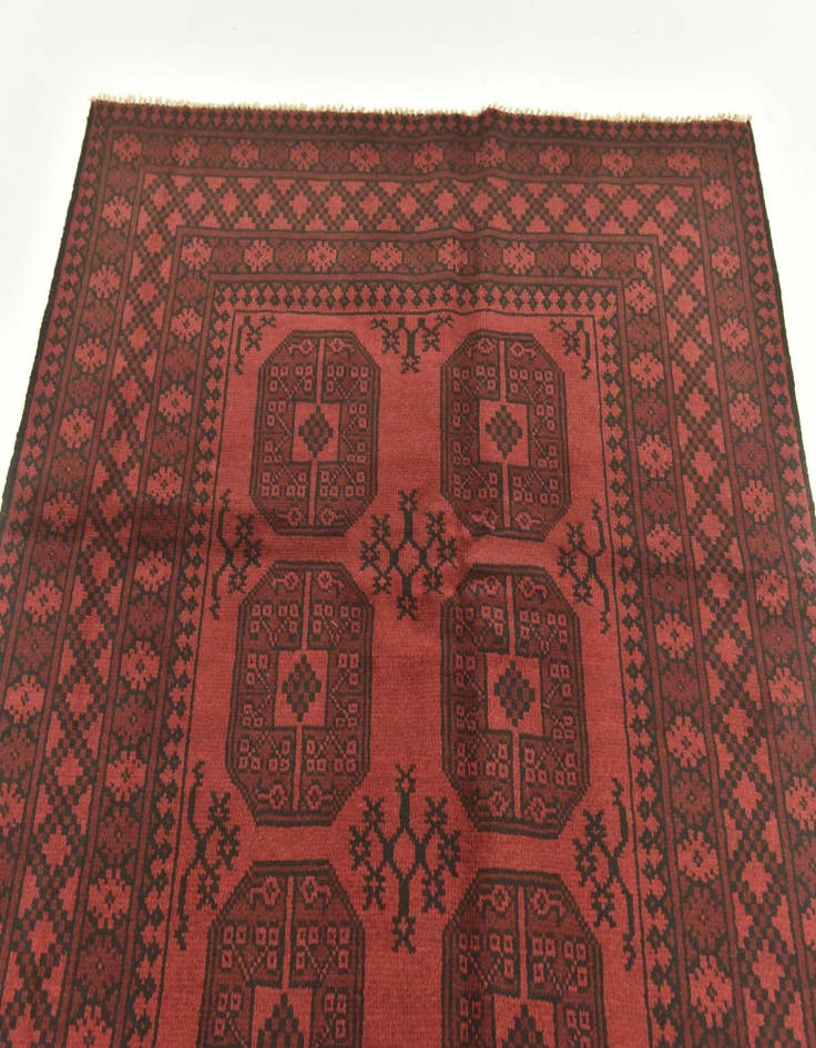 Detail image of 4' 10 x 6' 3 Hand Knotted Afghan Akhche Wool Rug