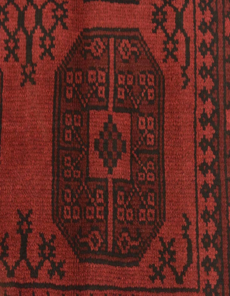 Detail image of 4' 10 x 6' 3 Hand Knotted Afghan Akhche Wool Rug