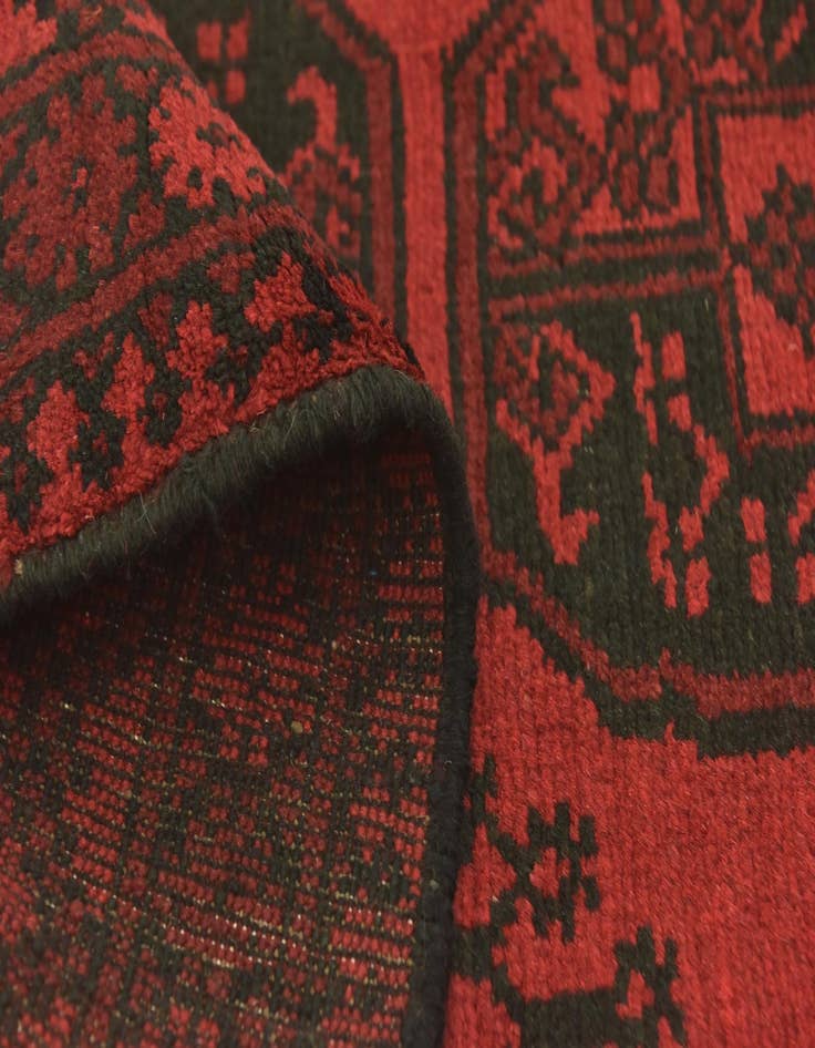 Detail image of  5' x 6' 5  Hand Knotted Afghan Akhche Wool Rug