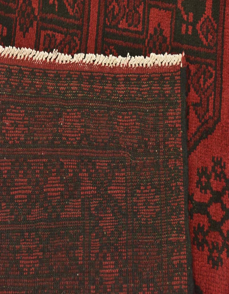 Detail image of  5' x 6' 5  Hand Knotted Afghan Akhche Wool Rug